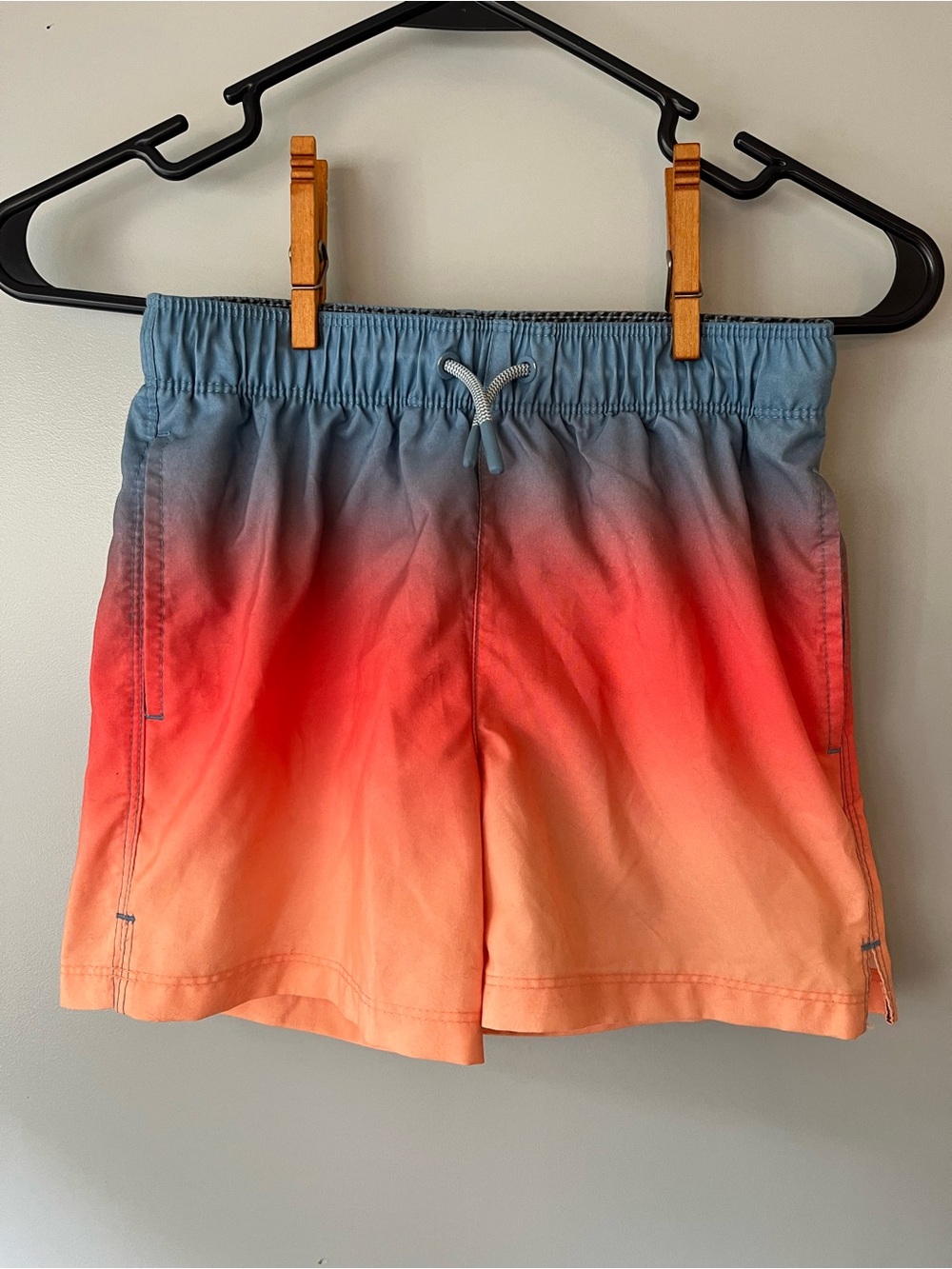 Boy’s Gradient Swim Shorts in Blue to Coral